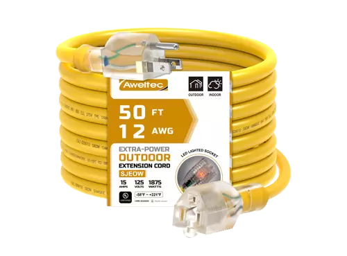 Aweltec Rallonge ext&eacute;rieure 12 AWG 15,2 m, prise lumineuse LED 1875 W, homologu&eacute; UL