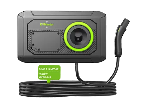 Chargeur EVMaster Tesla niveau 2 48A NACS, c&acirc;ble de 25 pieds, plug-in NEMA 14-50