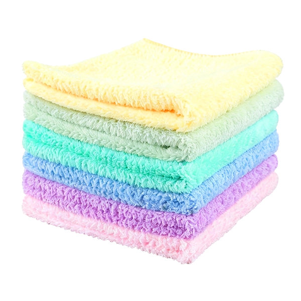 ALLROAD Lot de 6 torchons en polaire corail 30 x 30 cm, torchons de cuisine en microfibre